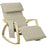 Rocking Chair Recliner Armchair with Adjustable Footrest, Beige