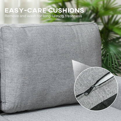 Fold-Out Convertible Sofa Bed with Removable Covers, Grey
