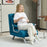 Single Folding 5 Position Convertible Sleeper Chair Bed Blue