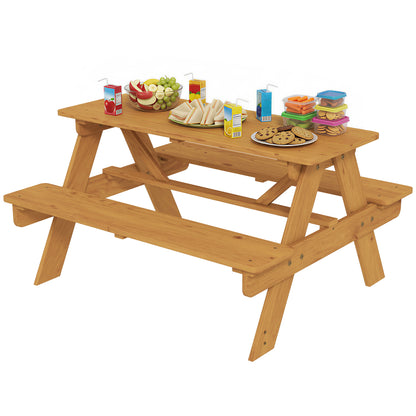 Kids Picnic Table Outdoor Wooden Natural Wood