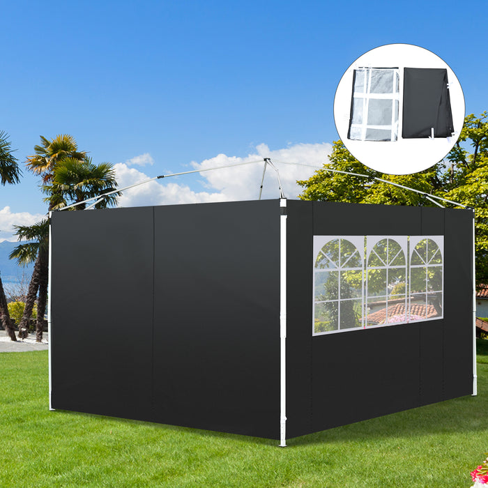 3m Gazebo Exchangeable Side Panels Wall-Black