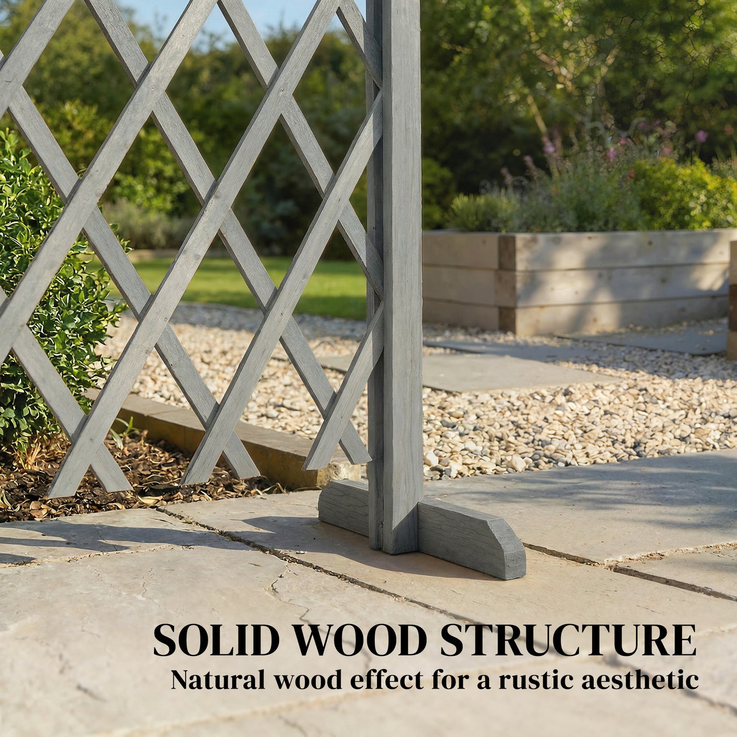 Wooden Expanding Fence Panels, 180 x 30 x 103cm, Dark Grey