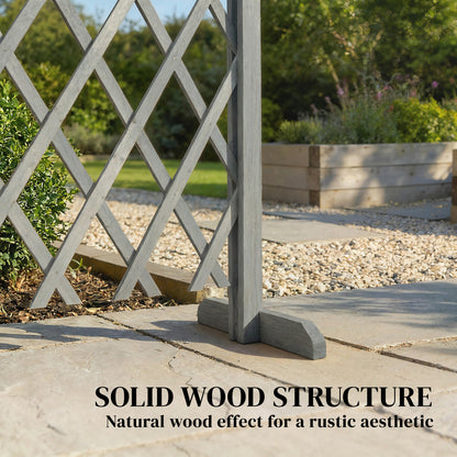 Wooden Expanding Fence Panels, 180 x 30 x 103cm, Dark Grey