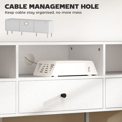 TV Unit, TV Cabinet for up to 75", with Drawers, Shelves, White