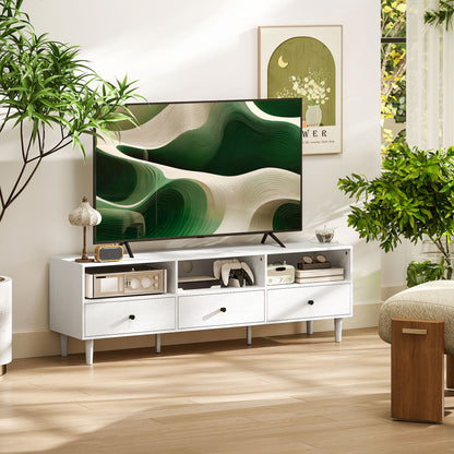 TV Unit, TV Cabinet for up to 75", with Drawers, Shelves, White