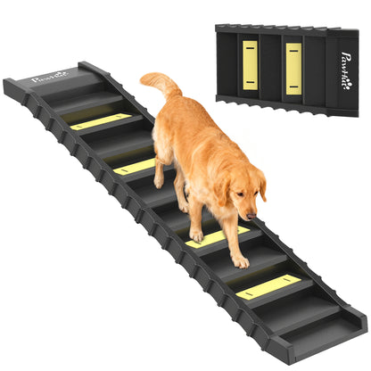 Foldable Dog Ramp for Car, Non-Slip Dog Stairs for SUVs Truck, Black