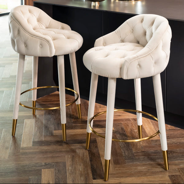Sophia Counter stool - Chalk - Brass caps