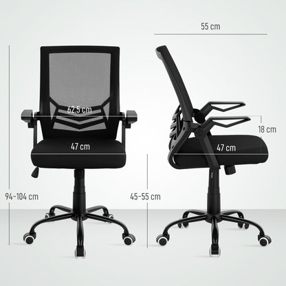 Vinsetto Mesh Swivel Office Chair Task Computer Chair w/ Lumbar Support, Black