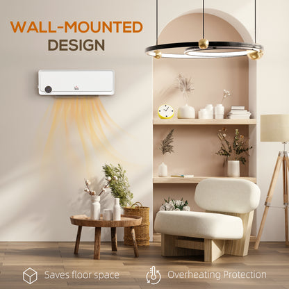1000W/2000W Wall Downflow Heater 10-49°C Temperature, White