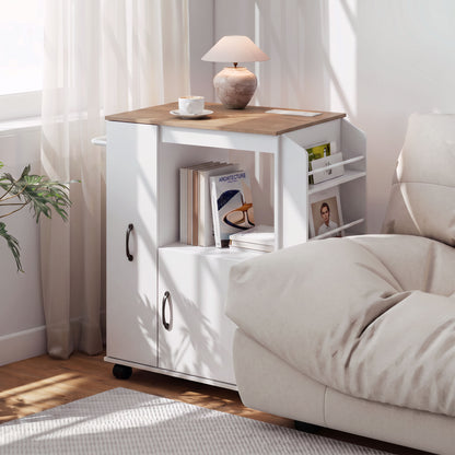 Kitchen Trolley on Wheels, Rolling Kitchen Cart with Power Outlet