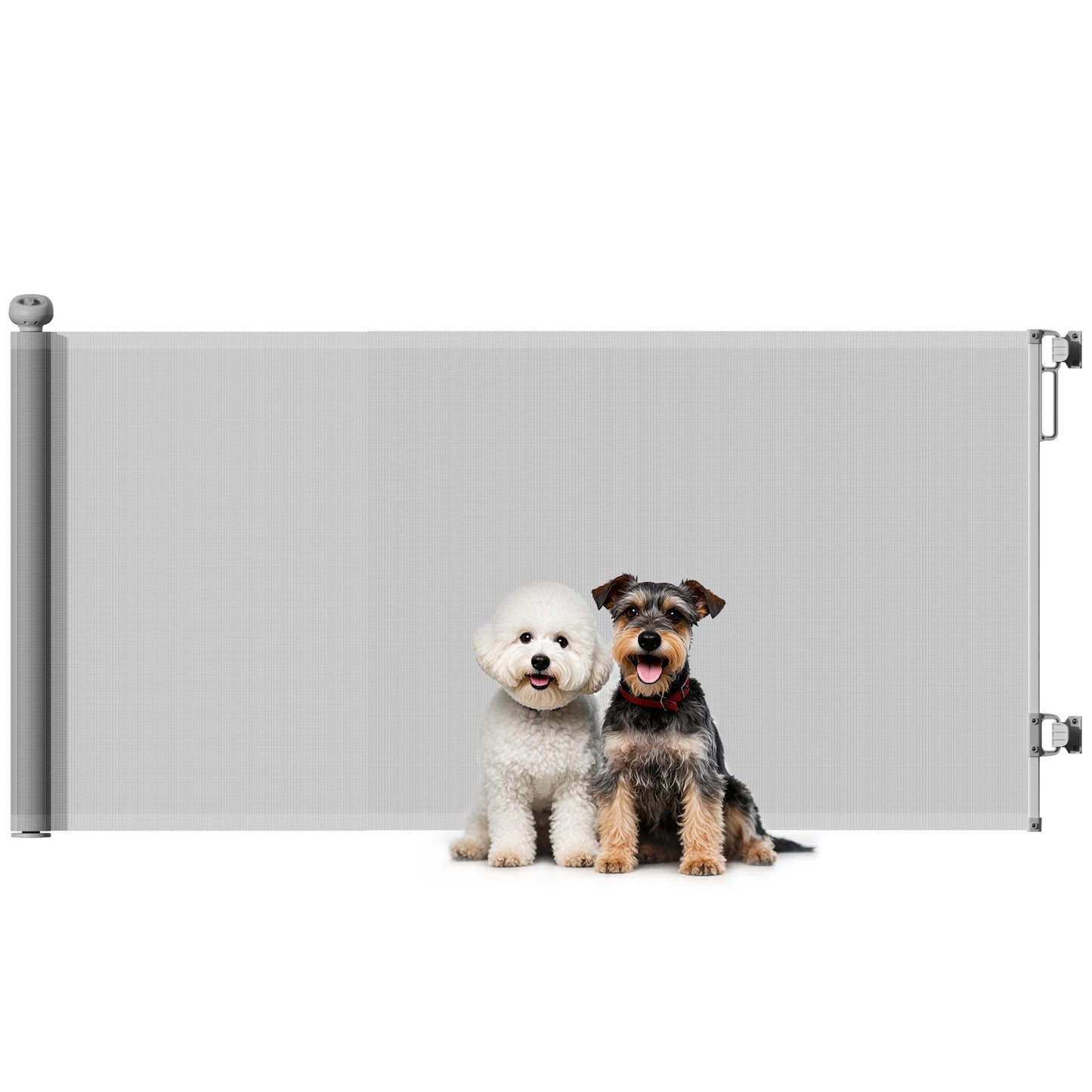 Retractable Stair Gate, Dog Gate Extends Up to 180 cm Wide, Grey