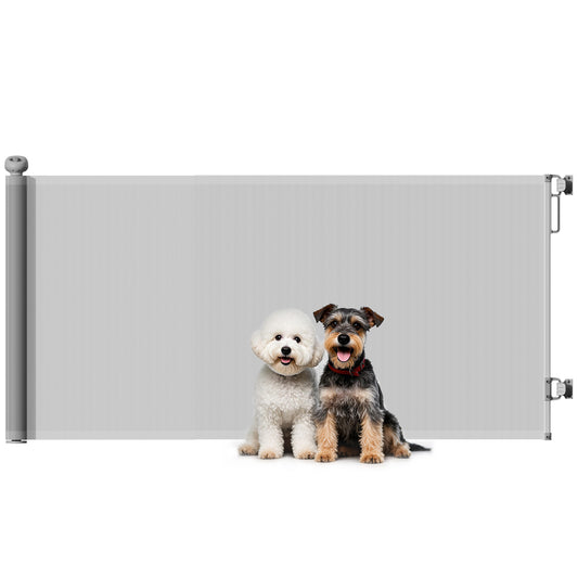 Retractable Stair Gate, Dog Gate Extends Up to 180 cm Wide, Grey