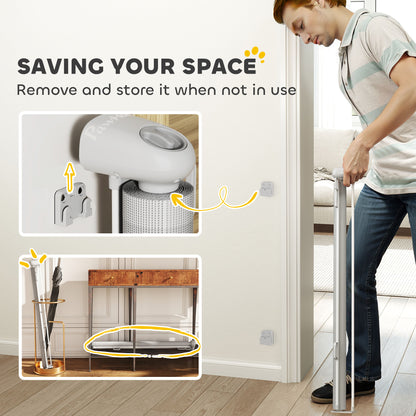 Retractable Stair Gate, Dog Gate Extends Up to 180 cm Wide, Grey