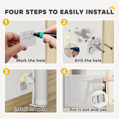 Retractable Stair Gate, Dog Gate Extends Up to 180 cm Wide, Grey