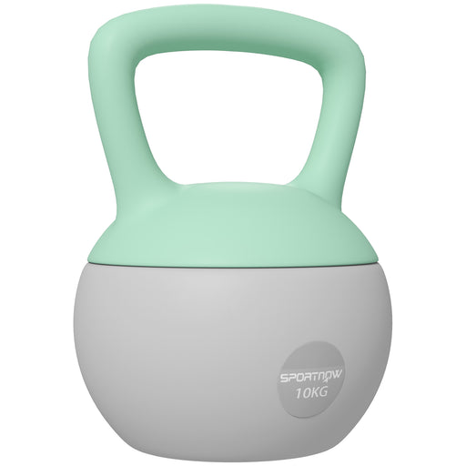 10KG Kettlebell with Soft Body and Non-Slip Handle, Grey and Green