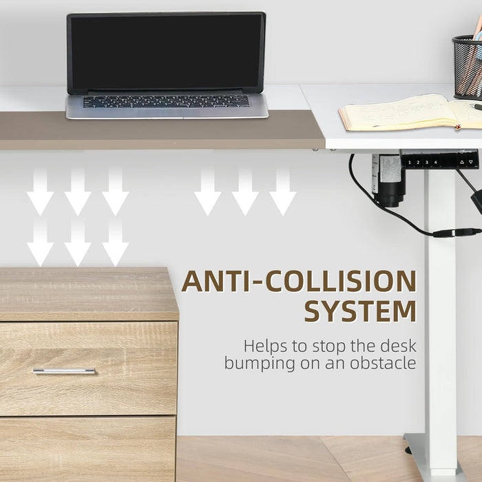 Adjustable Electric Standing Desk, 120 x 60cm Tabletop - White