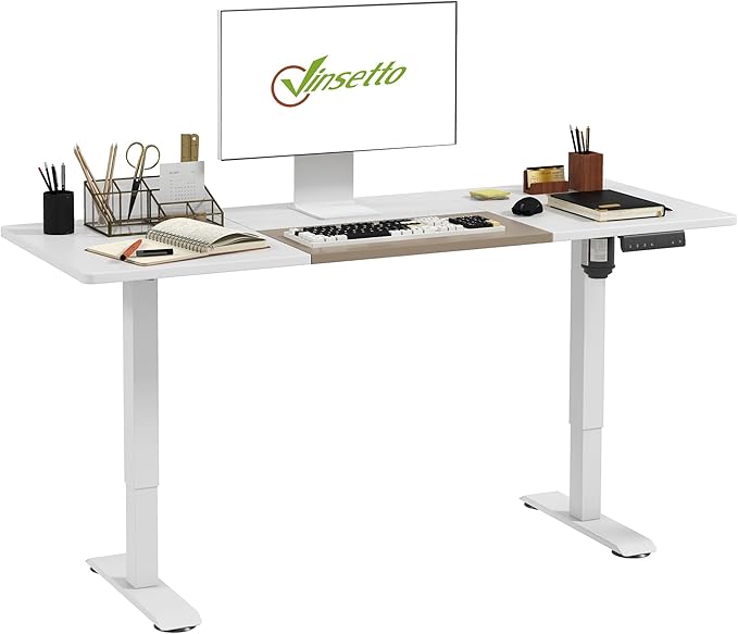 Adjustable Electric Standing Desk, 120 x 60cm Tabletop - White