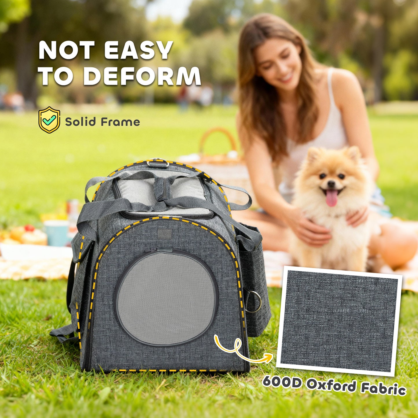 Soft Sided Cat Carrier Bag Foldable Portable with Shoulder Strap