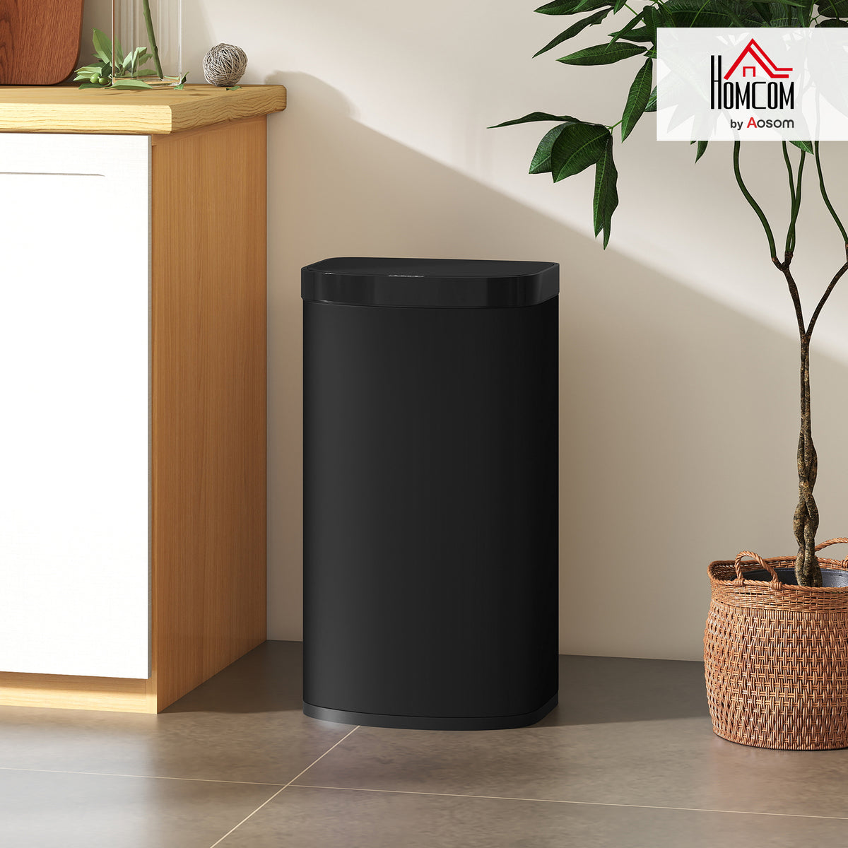 Automatic Kitchen Bin with Soft-Close Lid, 55L Sensor Wastebasket