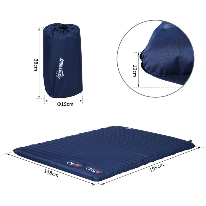 PVC Self-Inflating 2/3Person Camping Sleeping Mattress Green