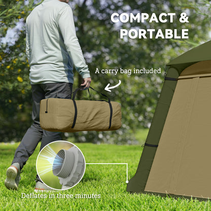 Inflatable Camping Tent, Easy Setup 2 Man Tent, Brown