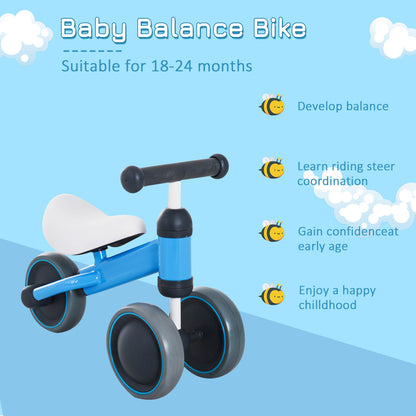 Baby Toddler Balance Bike Walker 3 Wheel Push Bike for 1-2 Years Blue