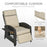 Outdoor Recliner Chair with Adjustable Backrest and Footrest, Cushion, Side Tray, Brown