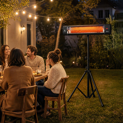 2500 W Electric Infrared Patio Heater, IP65 Garden Heater, Black