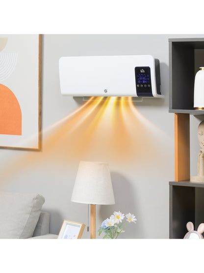 2000W Wall Mounted Ceramic Heater with Remote Control for Home White