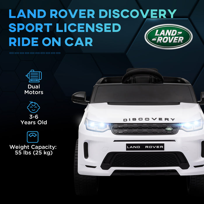 Land Rover Licensed Kids Electric Car w/ Remote Music - White