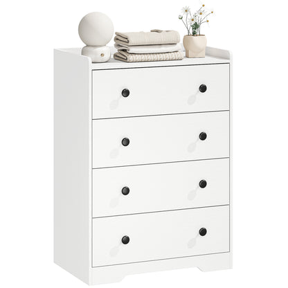 4 Drawer Chest of Drawers, Storage Cabinet, White Wood Effect