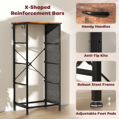 Fabric Chest of Drawers, 4 Drawer Dresser for Bedroom, Rustic Brown