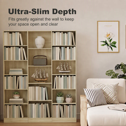 Bookcase Freestanding Open Storage Shelf with 17 Compartments
