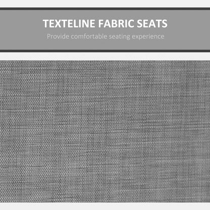 3 Person Outdoor Patio Porch Swing Chair with High Back Design, Side Pouches and Adjustable Canopy, Charcoal Grey