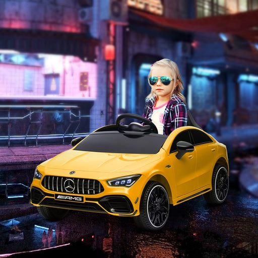 Mercedes-AMG CLA 45 Licensed 12V Ride on Car w/ Music - Yellow