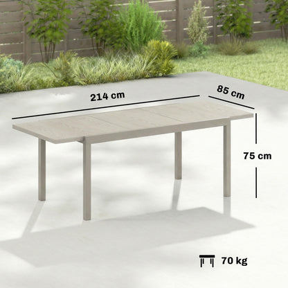 Extending Garden Table, Aluminium Outdoor Dining Table for 8-10