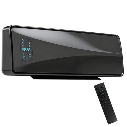 2000W Ceramic Electric Heater with Fan, Wall Heater, Black