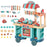 50 Pcs Kids Kitchen Play set Fast Food Trolley Cart Pretend Playset Toys with Play Food Money Cash Register Accessories Gift for Kids Age 3-6