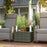 Outdoor Coffee Table with Glass Top, Rattan Side Table, Light Grey