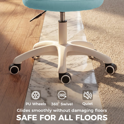 Ergonomic Office Chair, Armless Computer Desk Chair with Breathable Mesh Back, Padded Seat and Swivel Wheels, Adjustable Height for Home Office Study Bedroom, Light Blue