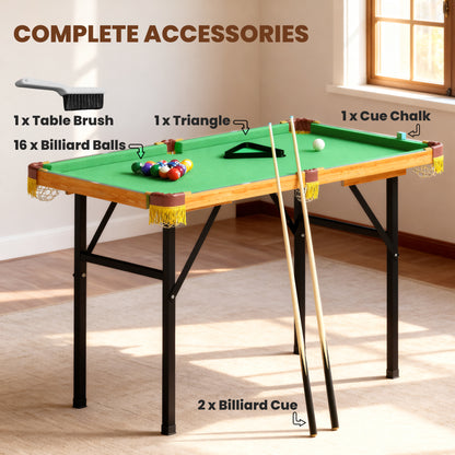 4FT Folding Pool Table, Mini Billiards Table Set for Kids, Green