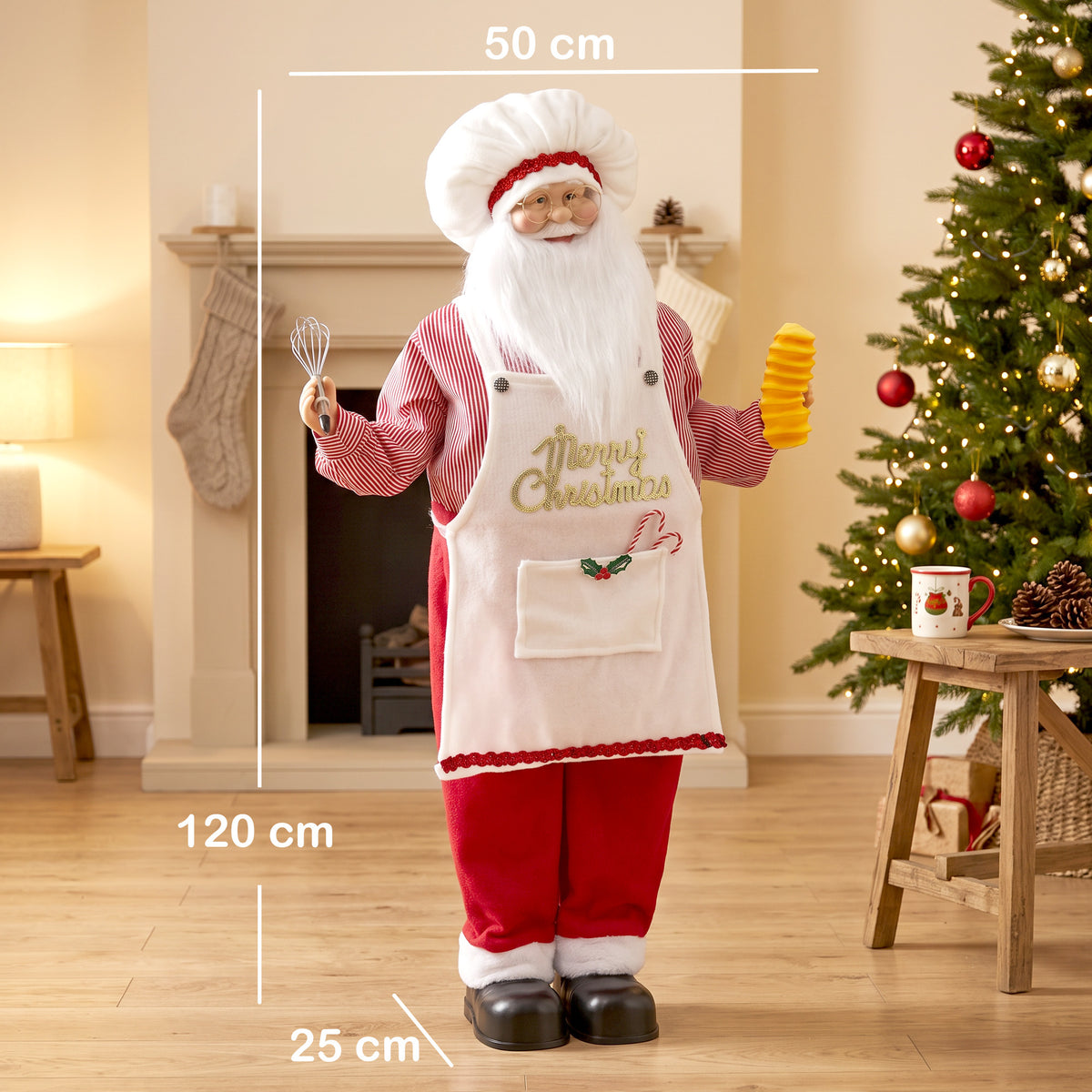 4ft Christmas Singing Cooking Santa Claus with Head Moving