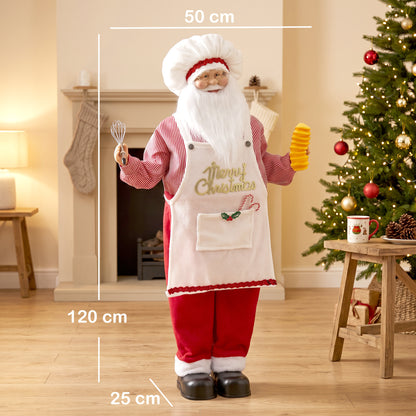 4ft Christmas Singing Cooking Santa Claus with Head Moving