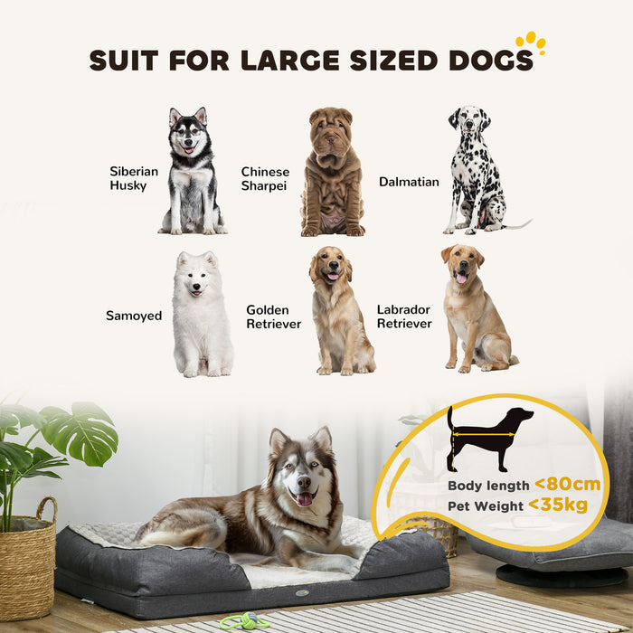 Dog Bed Calming Pet Bed Dog Mattress for Large Dogs - Charcoal Grey