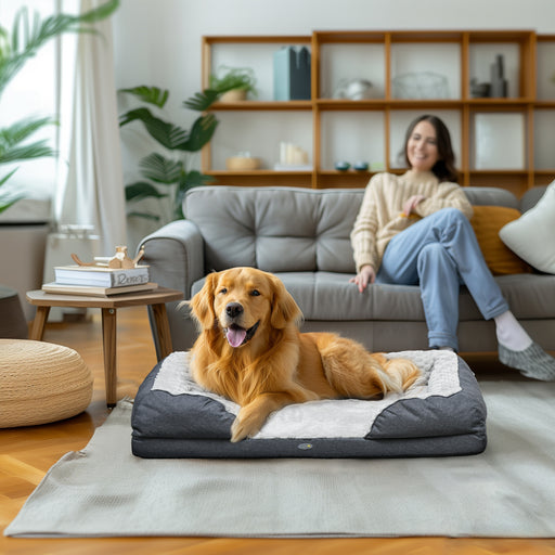 Dog Bed Calming Pet Bed Dog Mattress for Large Dogs - Charcoal Grey