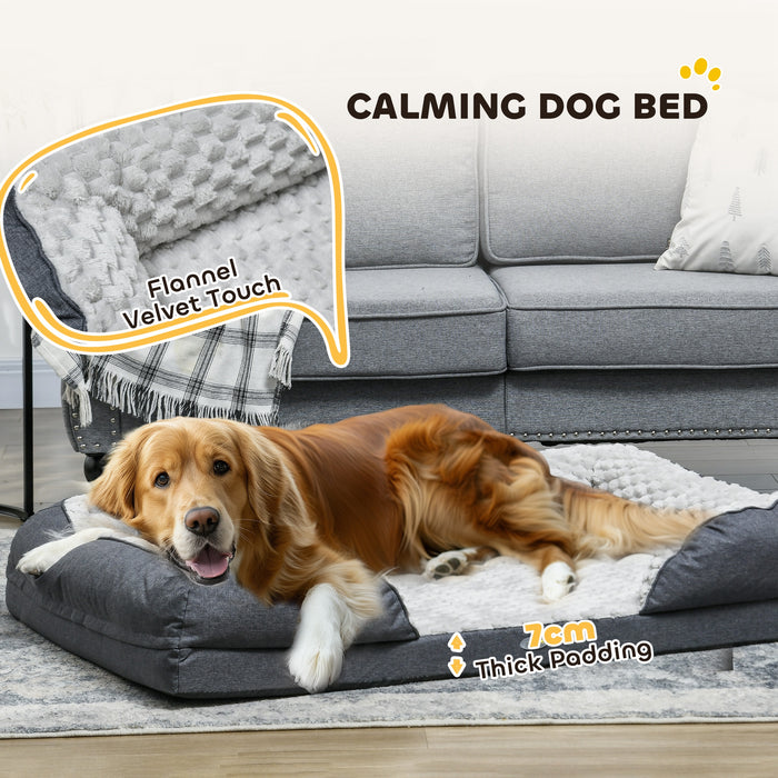 Dog Bed Calming Pet Bed Dog Mattress for Large Dogs - Charcoal Grey