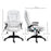 Office Chair w/ Heating Massage Points Relaxing Reclining Cream White