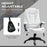 Office Chair w/ Heating Massage Points Relaxing Reclining Cream White