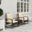 Rattan Bistro Set Balcony Furniture with Rocking Chairs, Brown