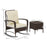 Rattan Bistro Set Balcony Furniture with Rocking Chairs, Brown